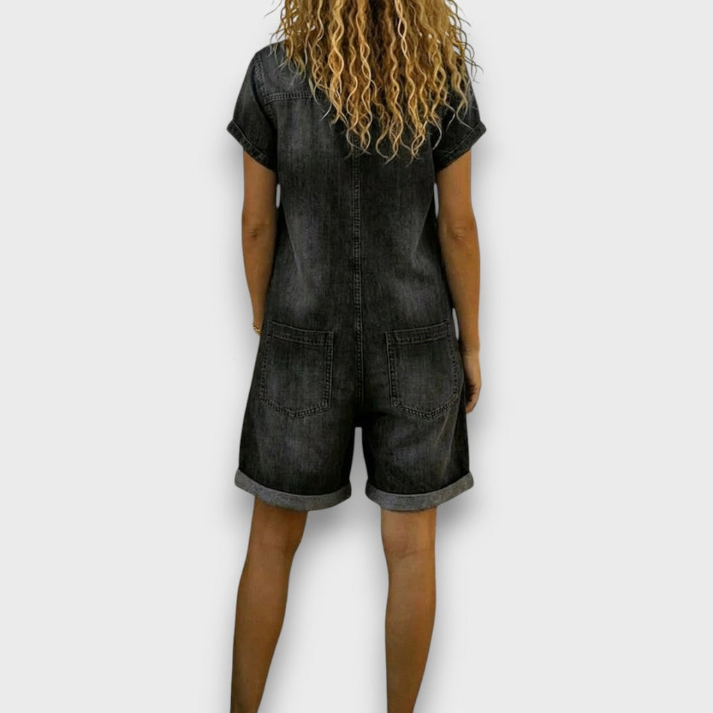 Elena | Langärmeliger schulterfreier Jumpsuit
