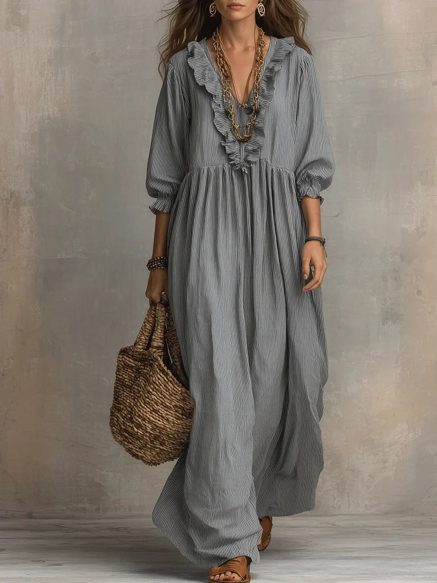 Elowen | Boho-Maxikleid mit langen Ärmeln