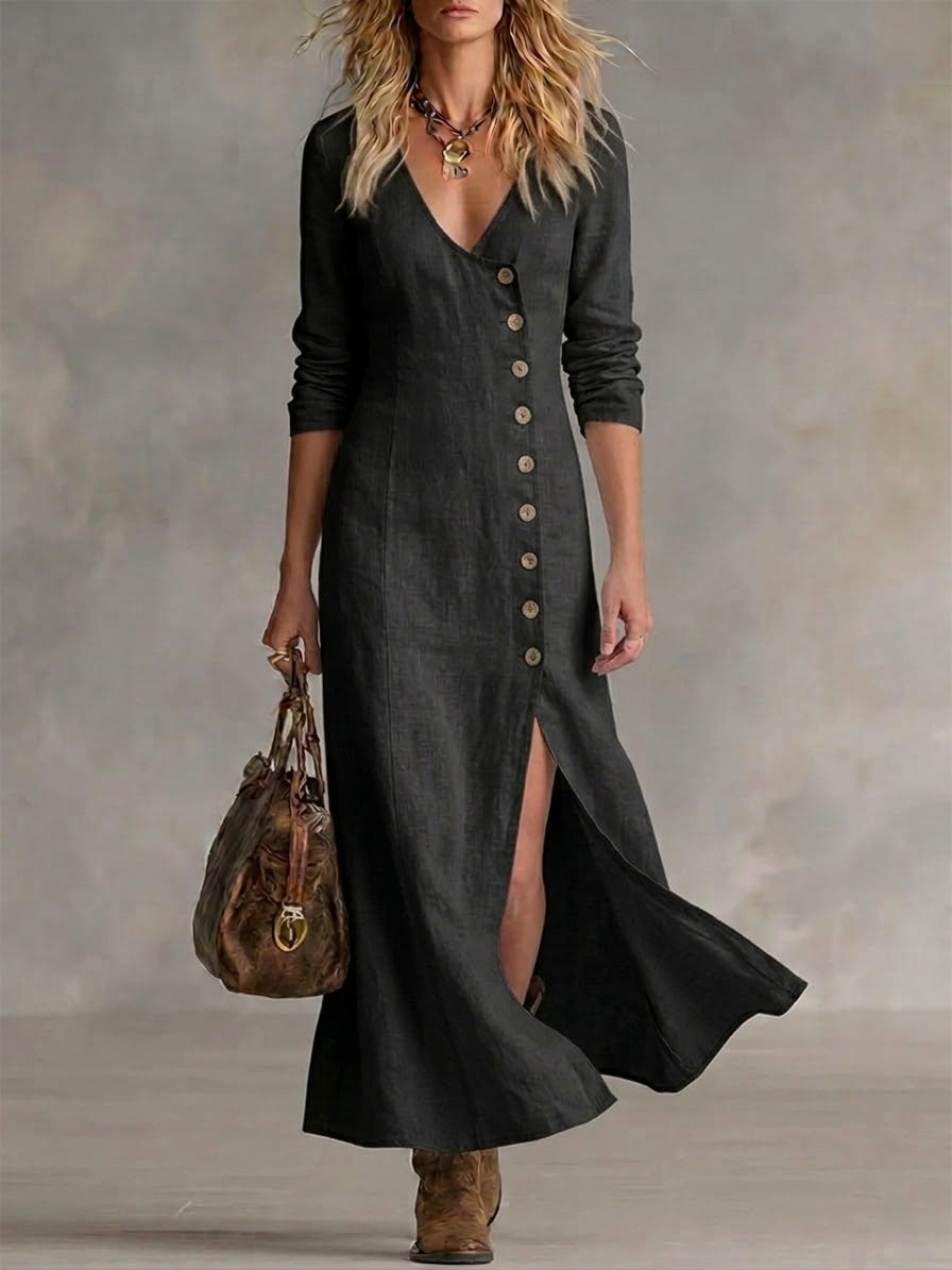 Elara | Maxikleid mit Knopfleiste