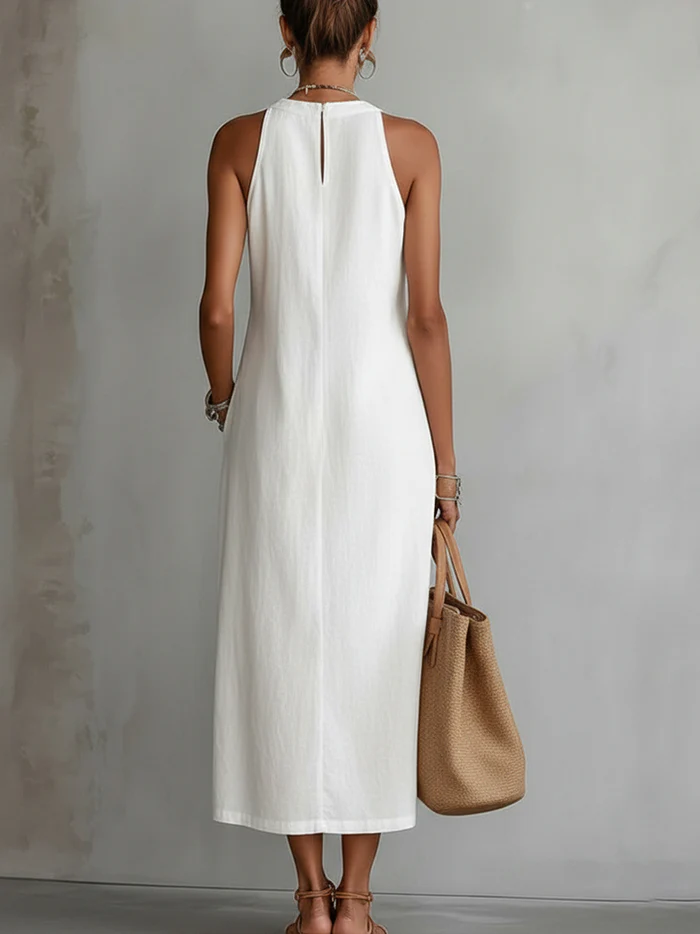 Celine | Ärmelloses Midikleid mit Spitzendetails