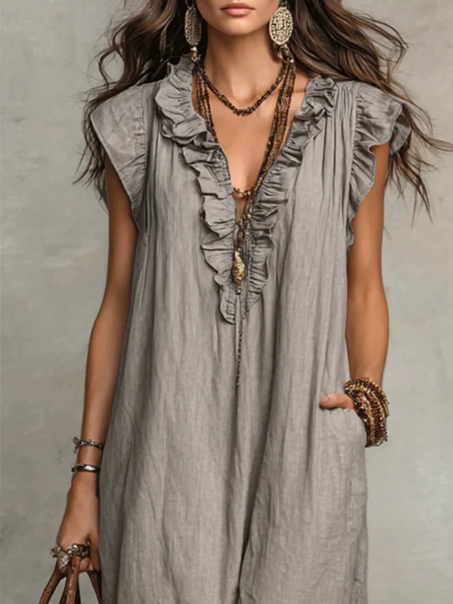 Sienna | Boho-Maxikleid mit Rüschen
