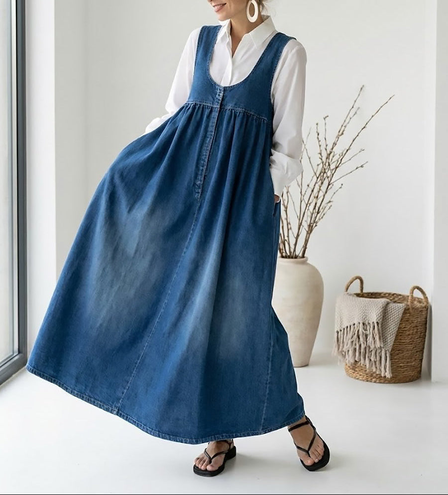 Jessica | Denim-Tunika mit V-Ausschnitt