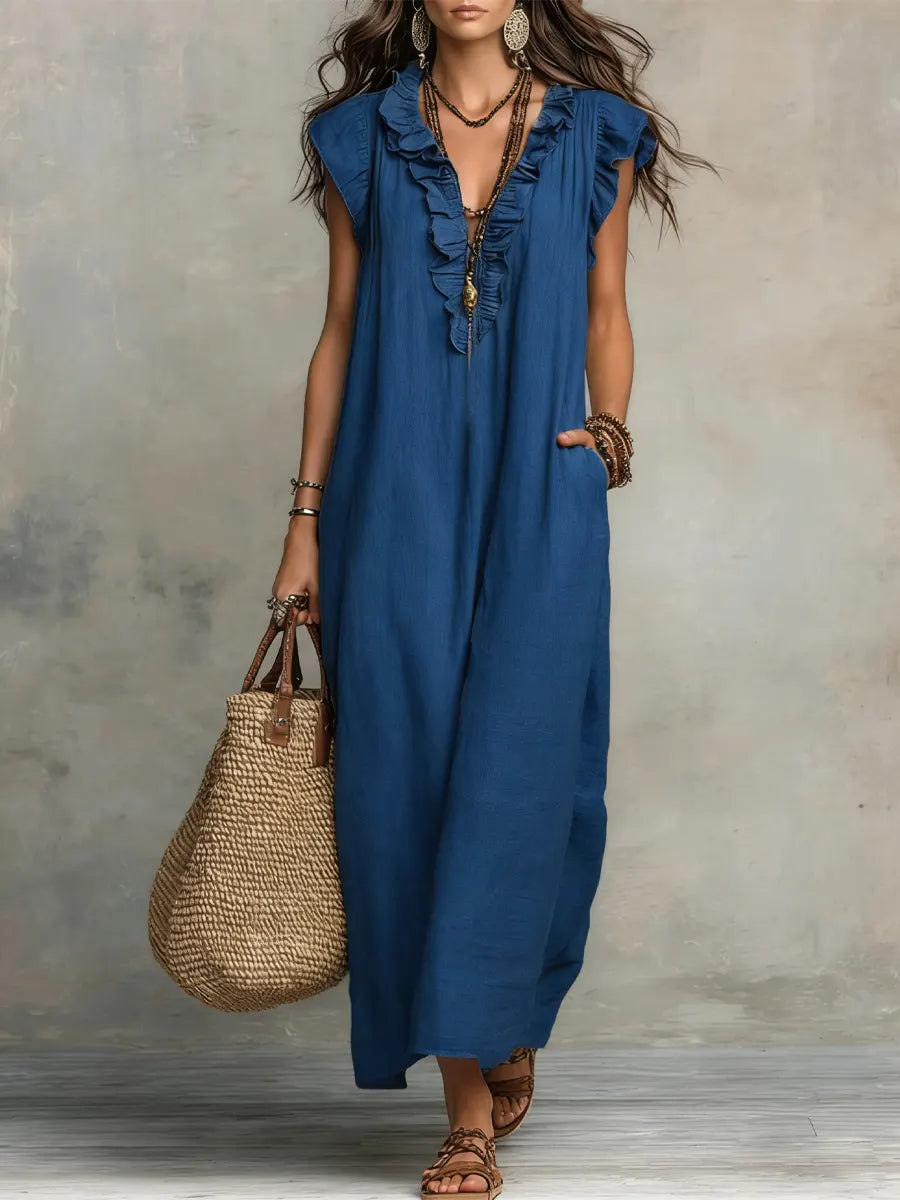 Sienna | Boho-Maxikleid mit Rüschen