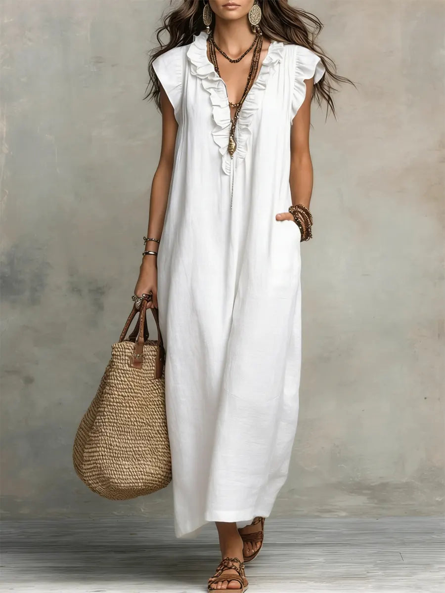 Sienna | Boho-Maxikleid mit Rüschen