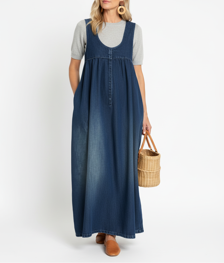 Jessica | Denim-Tunika mit V-Ausschnitt