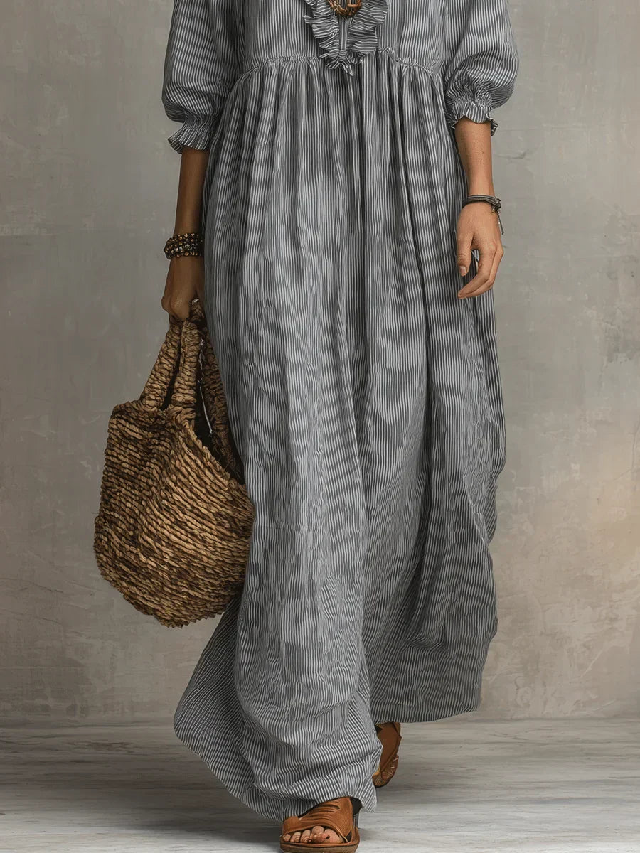 Elowen | Boho-Maxikleid mit langen Ärmeln