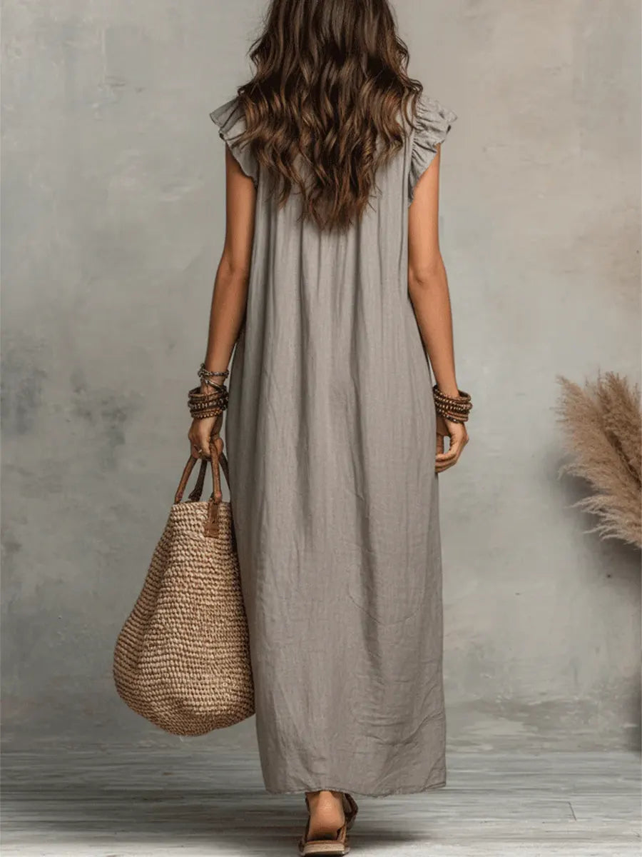 Sienna | Boho-Maxikleid mit Rüschen