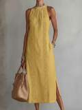 Celine | Ärmelloses Midikleid mit Spitzendetails