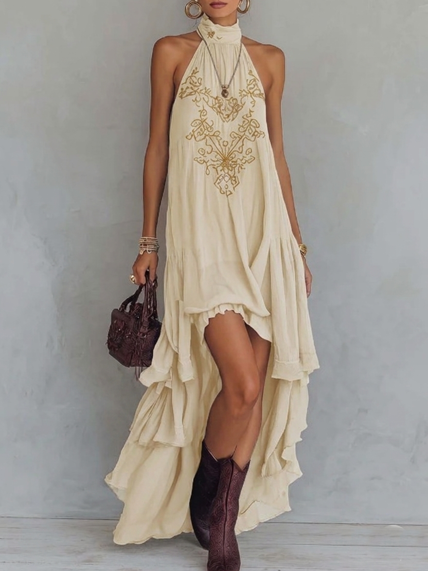 Zahara | Besticktes Maxikleid