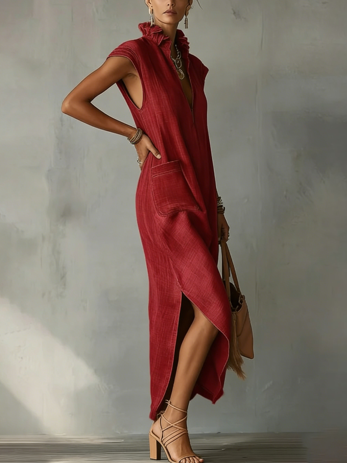 Elara | Maxikleid mit Rüschen für den Frühling
