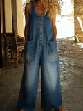 Sophia | Schulterfreier Denim-Jumpsuit